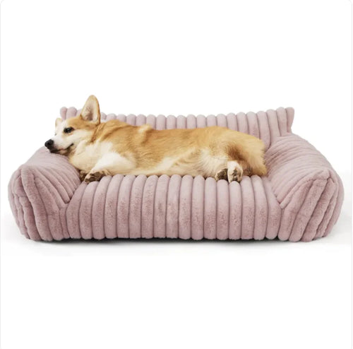 Bedsure Cute Pet Sofa - Soft Corduroy Fleece Pet Bed